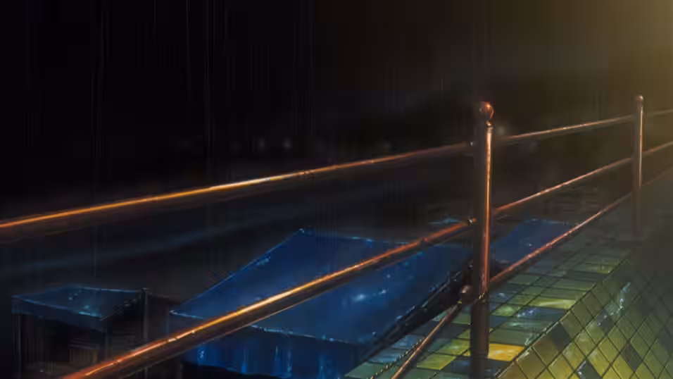 A not completely dissimilar view from the north at night.