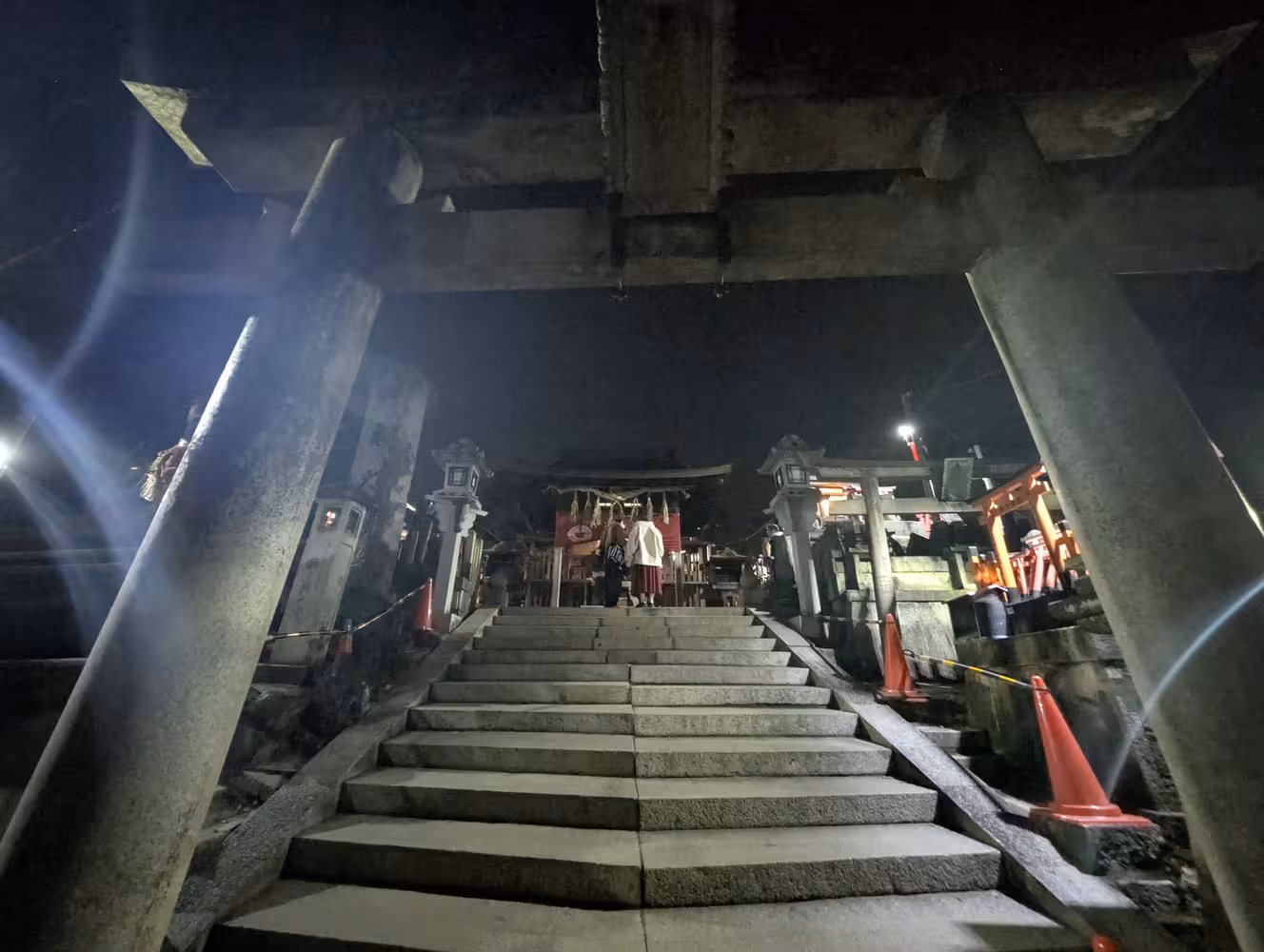 View towards the main altar, on the top of some stone stairs.